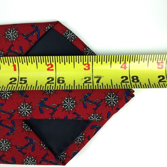 Utopia Men's Tie Handmade Red Anchor Compass Nautical Novelty Necktie 56" - Picture 8 of 8